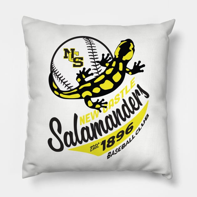 New Castle Salamanders Pillow by MindsparkCreative