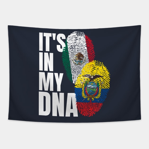 Ecuadorian And Mexican DNA Mix Flag Heritage Gift Tapestry by Just Rep It!!