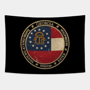 Vintage Georgia USA United States of America American State Flag Tapestry