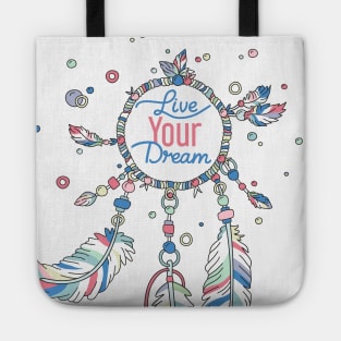 Live Your Dream Dream Catcher - Pastel Colors Tote