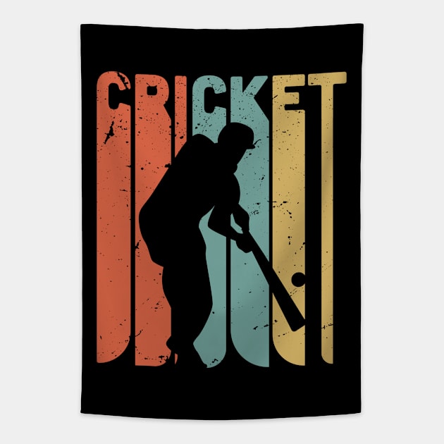 Retro cricket  / cricket lover gift idea / Cricket fan present Tapestry by Anodyle