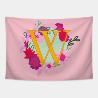 Monogram W, Personalized Initial Tapestry