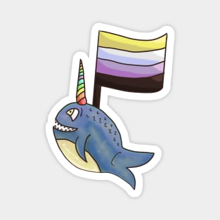 Narwhal For Nonbinary Pride Magnet