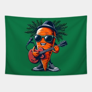 Carrot Playing Guitar Tapestry