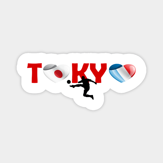 Sports games in Tokyo: Football team from France (FR) Magnet by ArtDesignDE