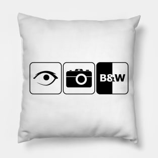 I Photograph Black and White Repost Pillow