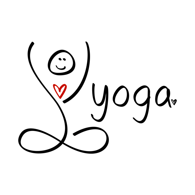 For the love of Yoga. Hand-drawn infinity heart art. by originalsusie