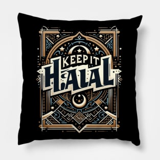 Keep It Halal Islamic Crescent Moon Geometric Design Pillow