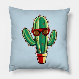 Cute Cactus with Sunglasses Pillow