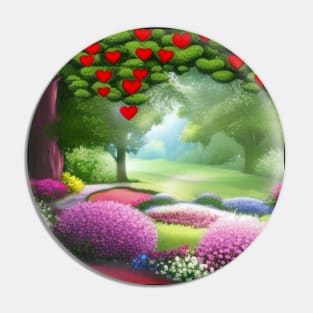 Valentine Wall Art - If hearts grew on trees - Unique Valentine Fantasy Planet Landsape - Photo print, canvas, artboard print, Canvas Print and T shirt Pin