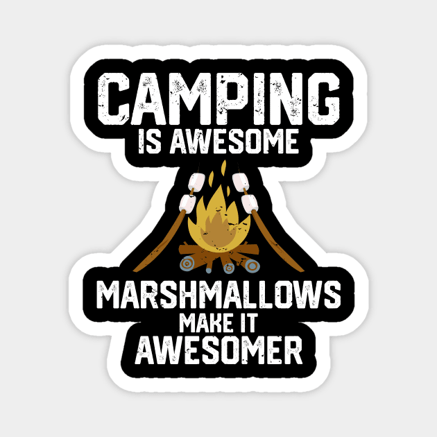 Camping Marshmallow Magnet by PixelArt