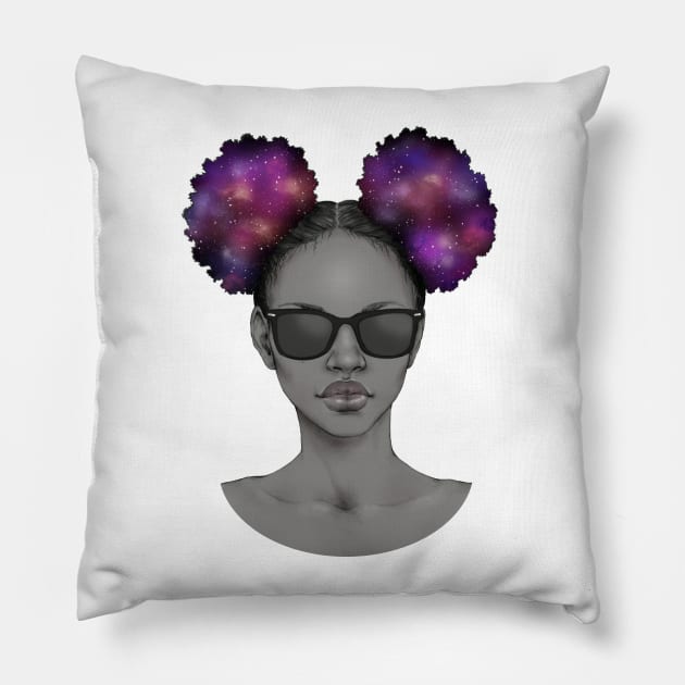 Space Buns Pillow by NaylaSmith