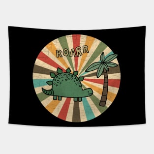 Dinosaur drawing - Retro colors Tapestry