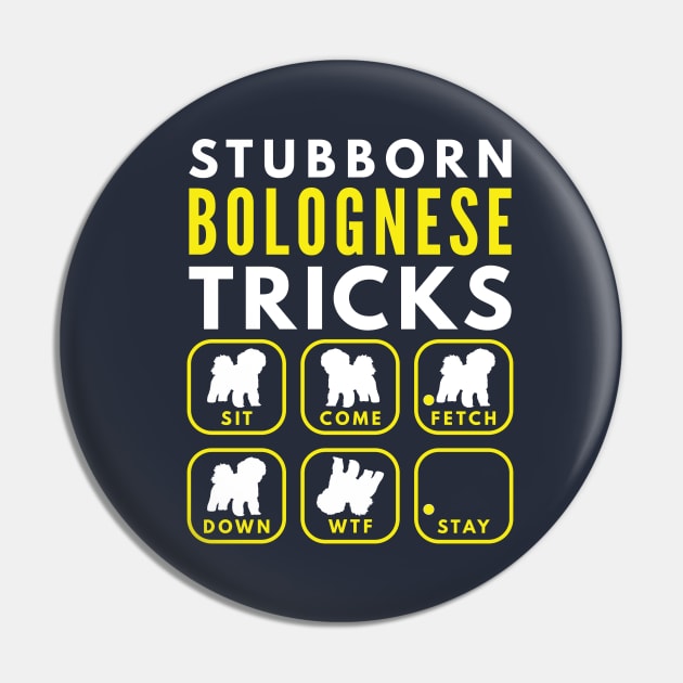 Stubborn Bolognese Tricks - Dog Training Pin by DoggyStyles