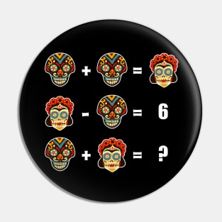 Math Games Mexican Skulls Pin