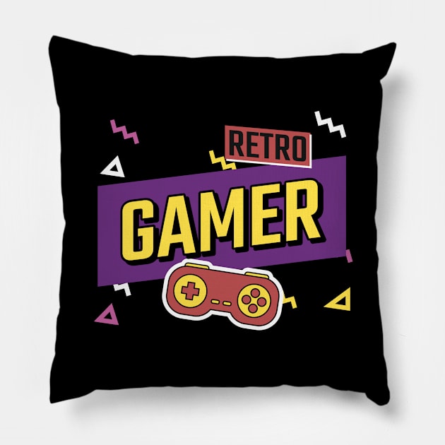 Retro Gamer! gamepad Pillow by Johan13