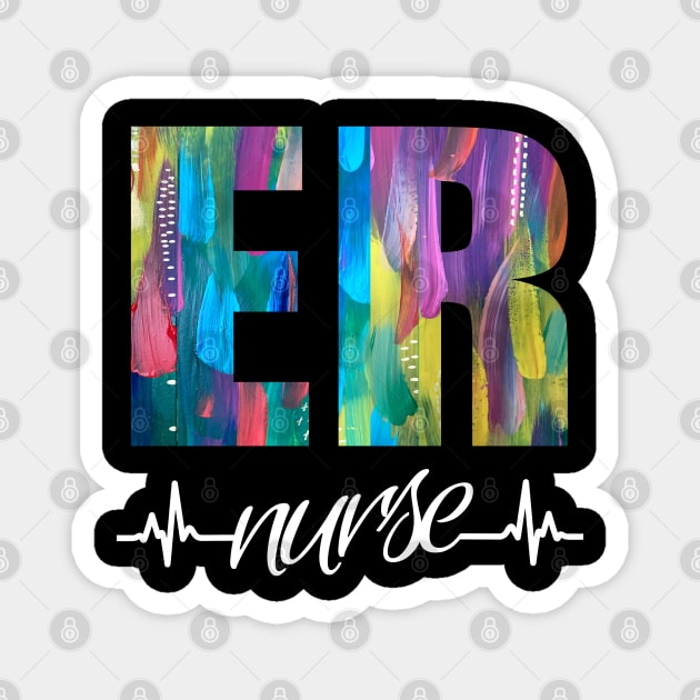 ER Nurse Heartbeat Paint Magnet by Duds4Fun