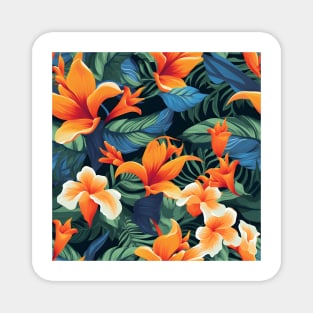 Tropical Flowers Pattern 8 Magnet