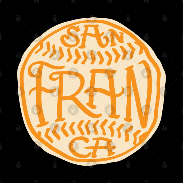 San Francisco Hand drawn Baseball by goodwordsco