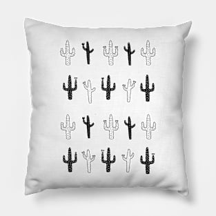 Black and White Cactus Pillow