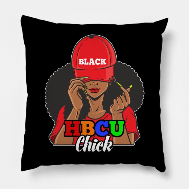 HBCU Chick Afro Hair Pillow by blackartmattersshop