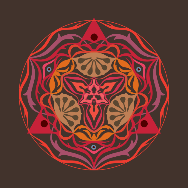 Shamanic psychedelic mandala by inamandalart