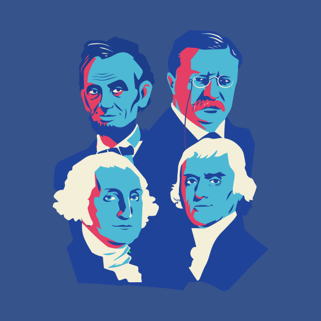 Pop Art Mount Rushmore Presidents // Washington Jefferson Lincoln Roosevelt // Presidents Day by Now Boarding