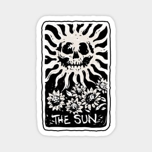 The Sun Skeleton Skull Tarot Card Magnet