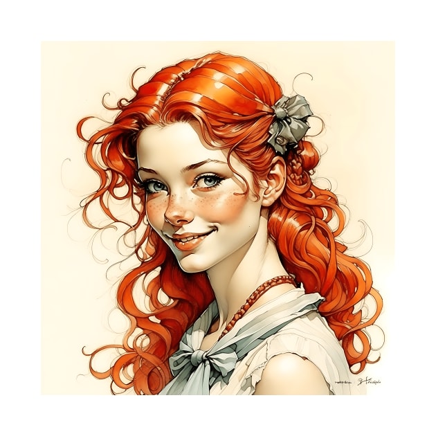 [AI Art] Beautiful ginger girl by Sissely