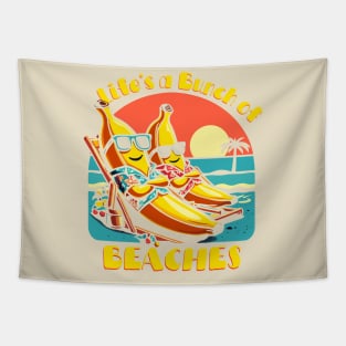 Beach Bums with Benefits: The Banana Guide to Chillin' Tapestry