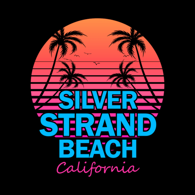 Silver Strand State Beach California Retro Wave 80s by levitskydelicia