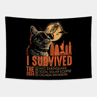 I Survived The Total Solar Eclipse, The NYC Earthquake And The Cicada Invasion 2024 Tapestry