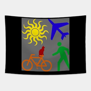 Human Cycle Grey Tapestry