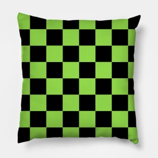 Light Green and Black Chessboard Pattern Pillow