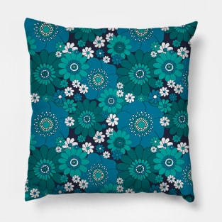 Pushing Daisies Blue Pillow