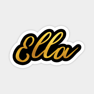 Ella Name Hand Lettering in Faux Gold Letters Magnet