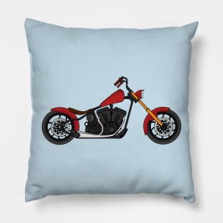 Chopper style motorcycle illustration Pillow