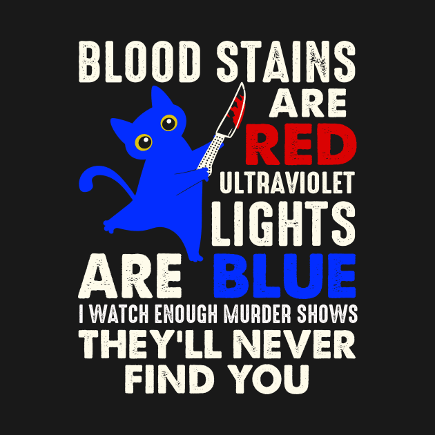 Blood Stains Are Red Ultraviolet Lights Are Blue Cat Murder by Xonmau