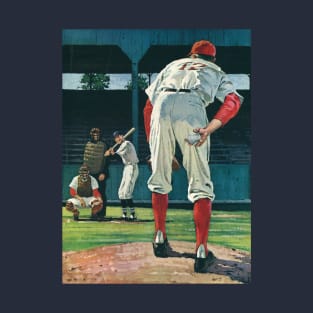 Vintage Sports Baseball Players with a  Pitcher on the Mound T-Shirt