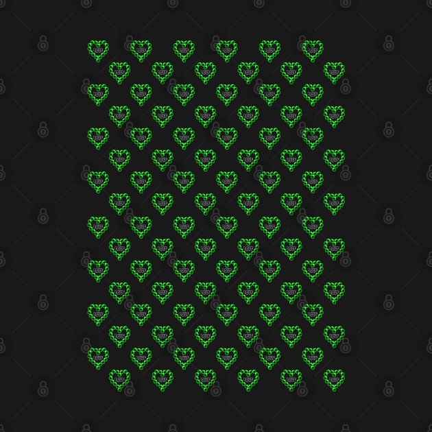 Love Heart in Green Color Pattern by The Black Panther