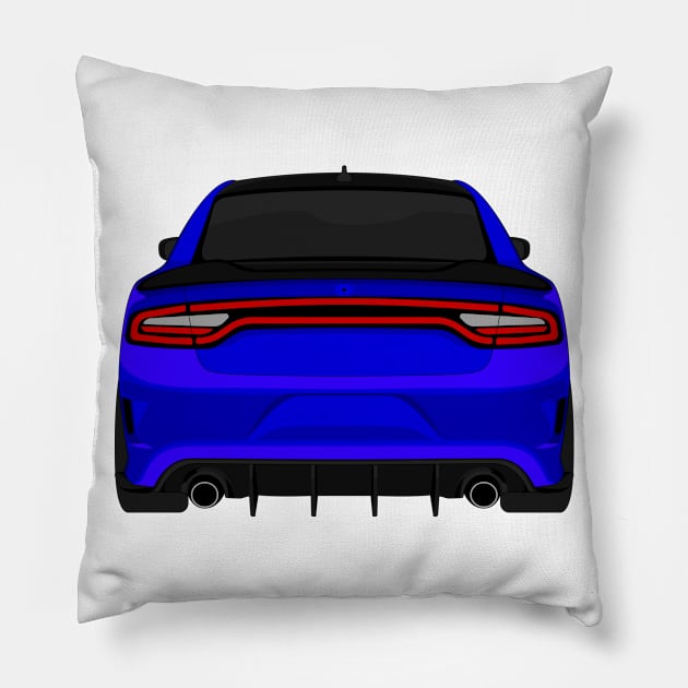 DODGE CHARGER DARK-BLUE Pillow by VENZ0LIC