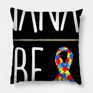 April Autism Awareness Nana Bear Pillow