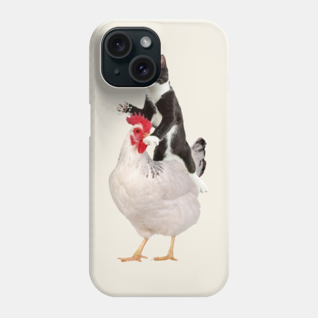 Tuxedo Cat on a Chicken Phone Case by horse face