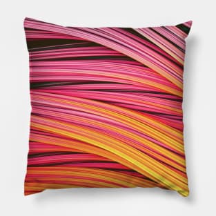 Pink & Heat Abstract Art Strands Pillow