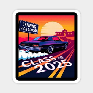 Class of 2025 Senior Graduation Shirt - High School Leaving 2025 Vintage Design Magnet