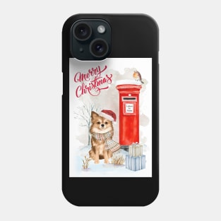 Long Haired Chihuahua Merry Christmas Santa Dog Phone Case