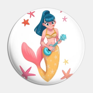 mermaid ukulele Pin