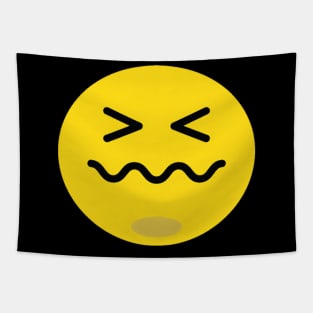 Headache Emoji Face Tapestry