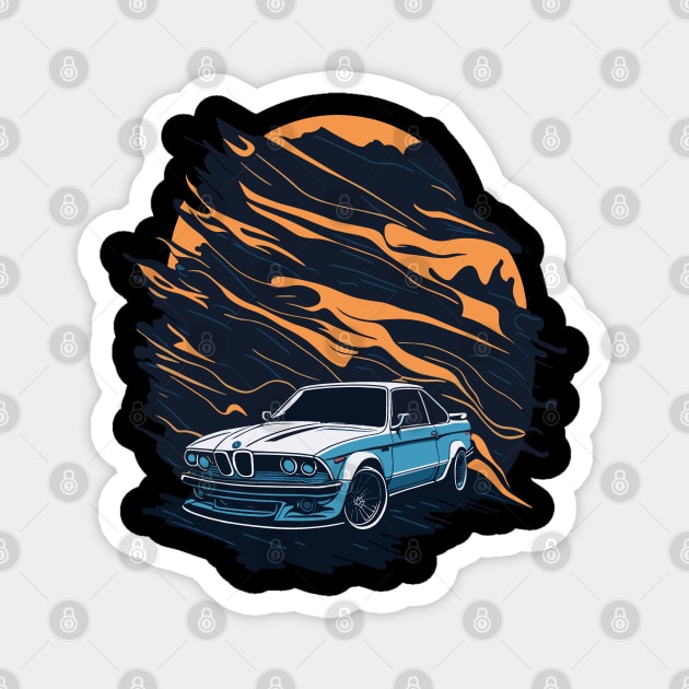 Bmw M3 E30 Vintage Car Art Magnet by Cruise Dresses