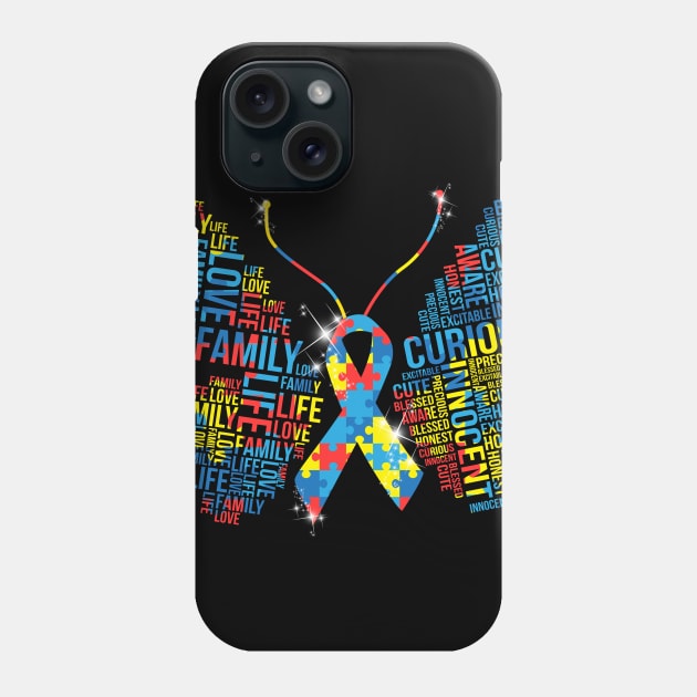 Butterfly Autism Awareness Phone Case by Manonee